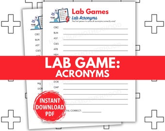 Lab Week Games Printable Lab Games Acronyms Game Lab Week activity Medical Laboratory Professionals Week Medical Lab Tech Lab Assistant