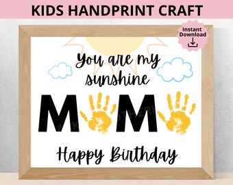 Mimi Mama Birthday Handprint Craft, Mimi Birthday Handprint Printable, Mama Printable Gift, Kids Handprint Craft, Keepsake Craft from Kid