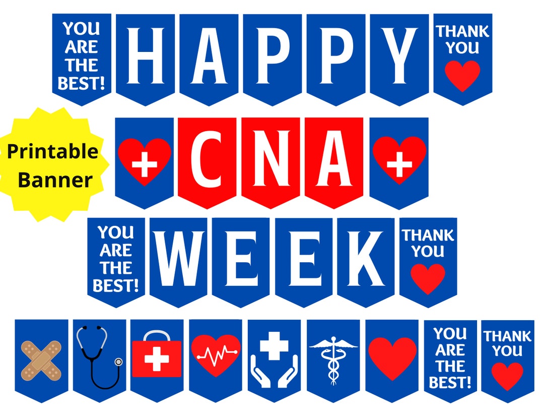 Certified Nursing Assistant Week Printable Banner, CNA Week Sign, CNA