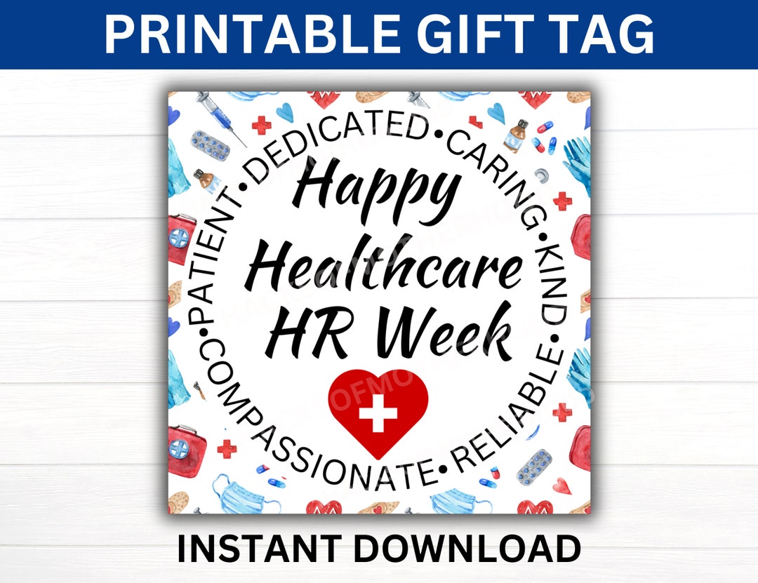 Healthcare Human Resources Printable Gift Tag, Happy Healthcare HR Week ...