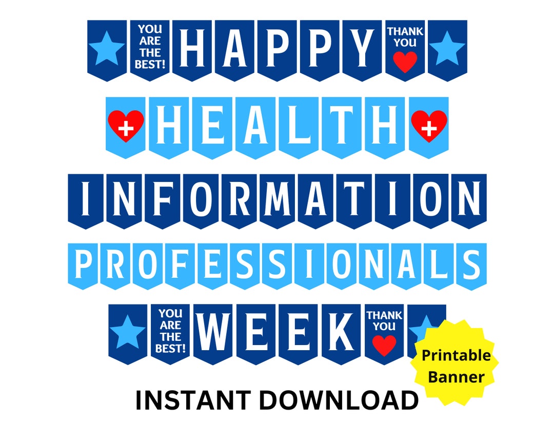 Health Information Professionals Week Printable Banner, Health