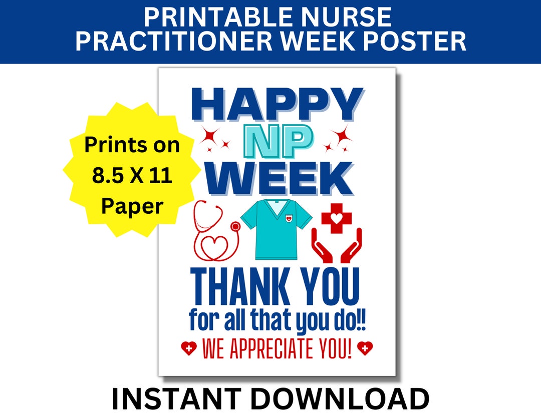 Nurse Practitioner Week Printable Poster, Happy NP Week Sign, Nurse