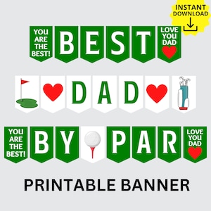 Vatertag Golf druckbares Banner, bester Vater von Par Schild, Golf Vatertagsgeschenk, Golf Geschenk für Papa, bester Vater von Par Geschenk für Vatertag