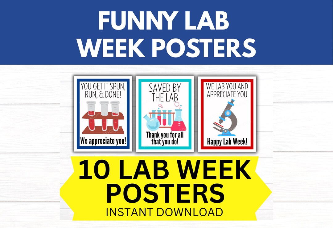 Funny Lab Week Printable Poster Bundle, Medical Laboratory ...