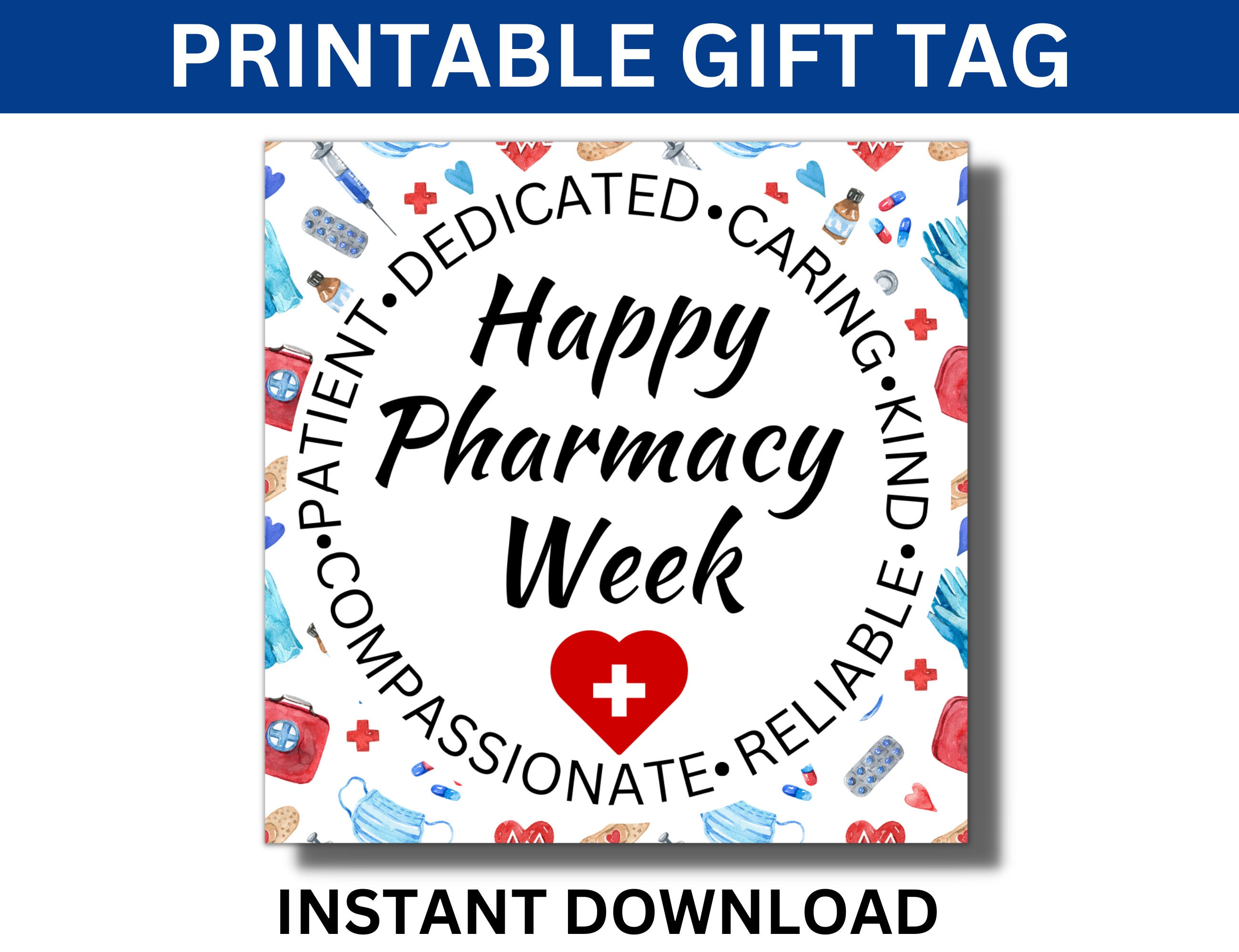 Pharmacy Week Printable Gift Tags, Happy Pharmacy Week Gift, Pharmacist ...