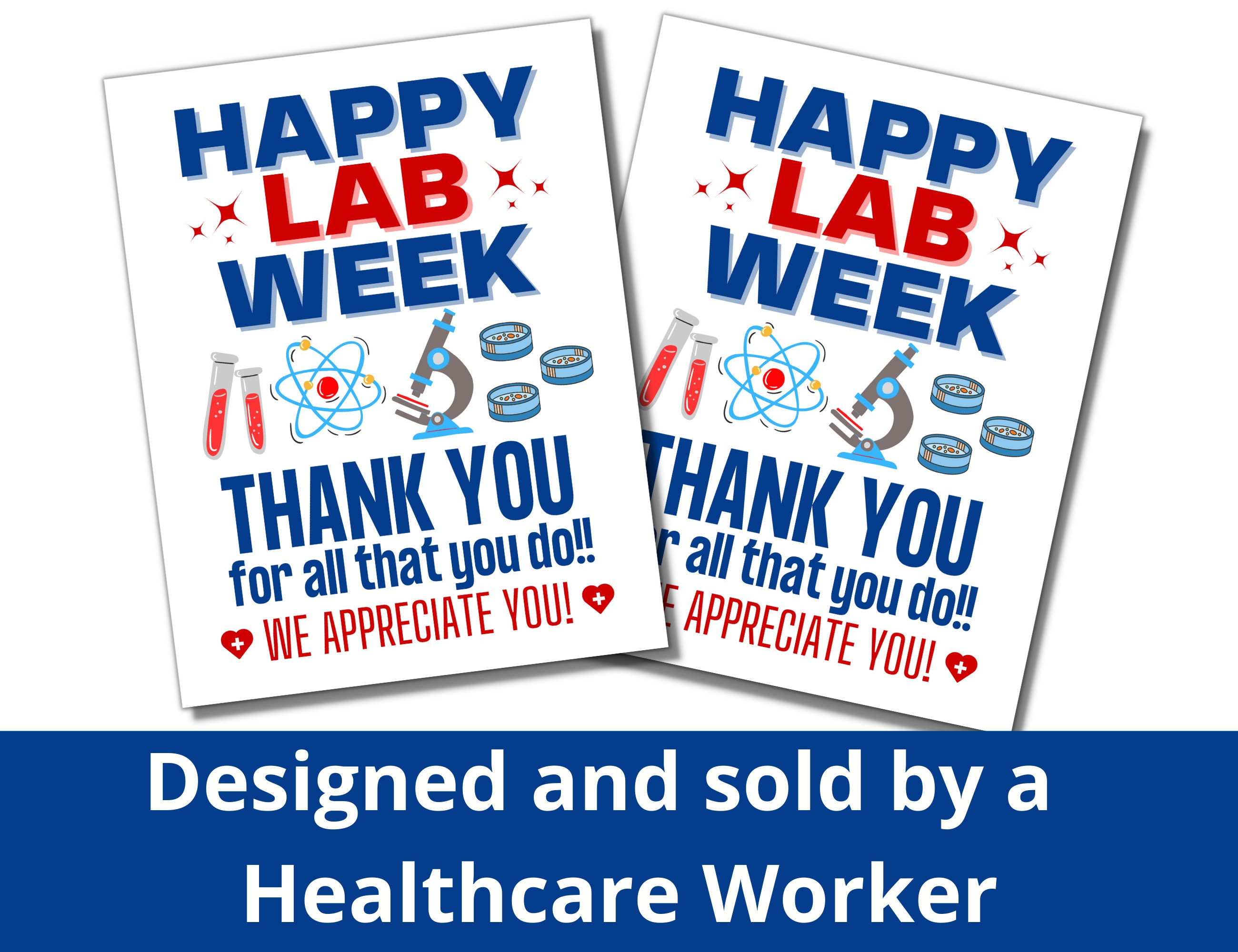 Cath Lab Tech Week Signs Lab Week Printable Bundle, Medical Laboratory Professionals Week Bundle ...