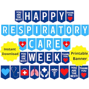 Respiratory Care Week Printable Banner, Happy Respiratory Therapist Week Sign, Respiratory Care Appreciation Week, RT Printable Banner