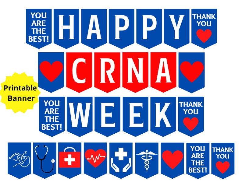 CRNA Week Printable Banner Certified Registered Nurse Etsy