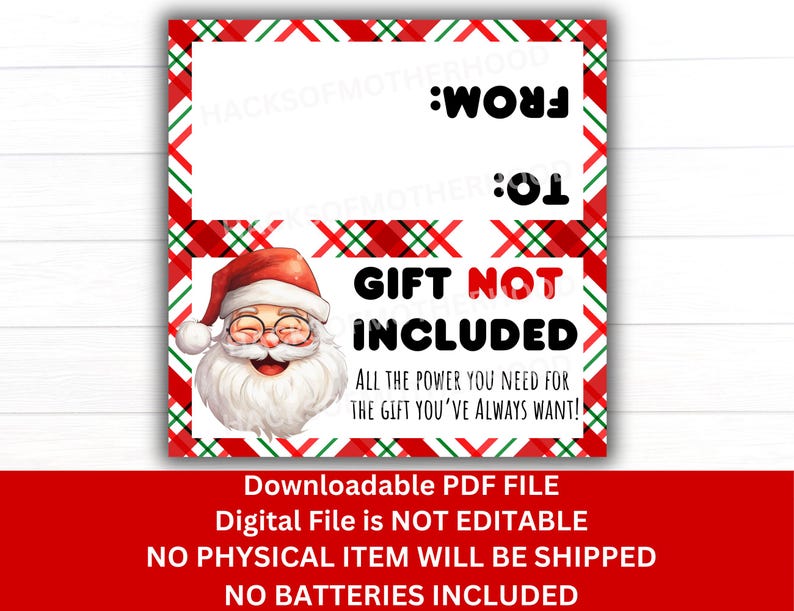 Gift Not Included Graphics Funny Christmas Gag Gifts, White Elephant, Gift Not Included, Funny ...
