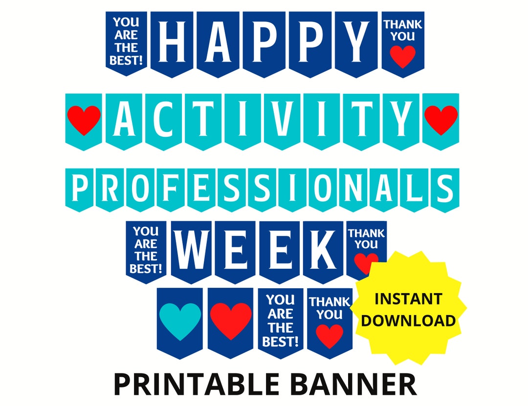 Activity Professionals Week Printable Banner, Activity Professionals