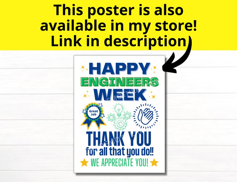 Thanks Engineers Engineers Week Printable Banner, Happy Engineers Week Sign, Engineer ...