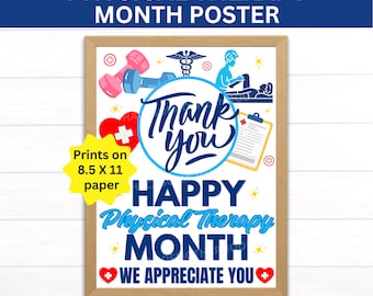 Plakat do druku z okazji Miesiąca Fizjoterapii, prezent dla fizjoterapeuty, podziękowania dla fizjoterapeuty, miesiąc asystenta fizjoterapeuty z okazji Tygodnia Fizjoterapii