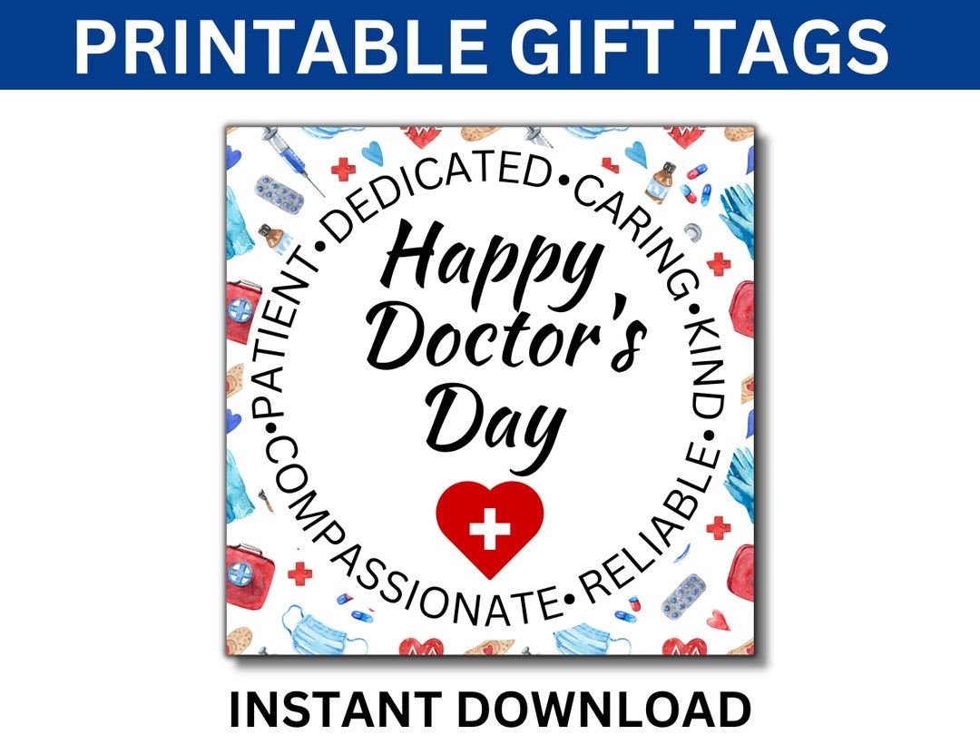 Doctors Day Printable Gift Tags, Happy Doctors Day Gift, Doctor
