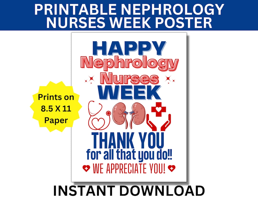 Nephrology Nurses Week Printable Poster Etsy