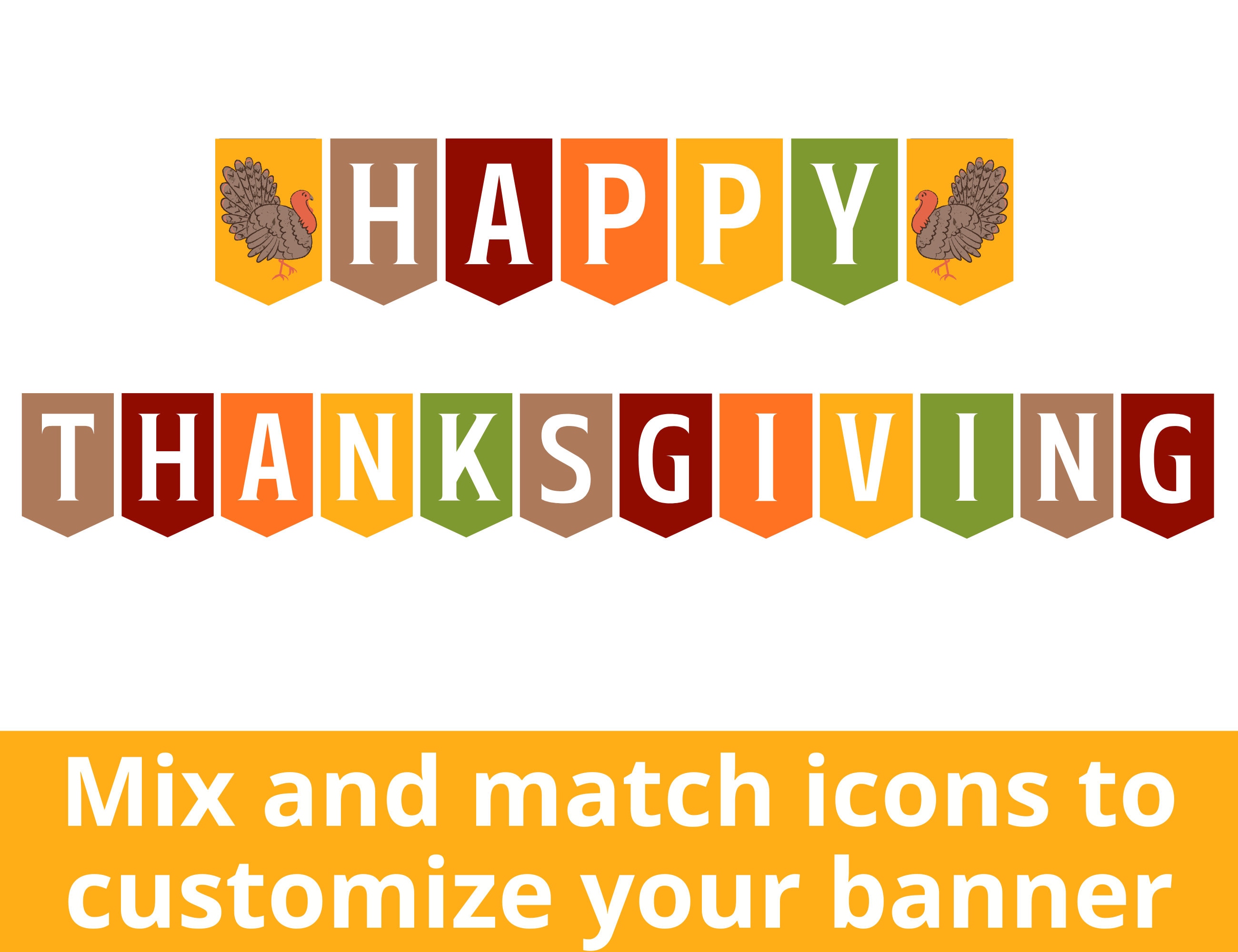thanksgiving printable banner, happy thanksgiving printable sign