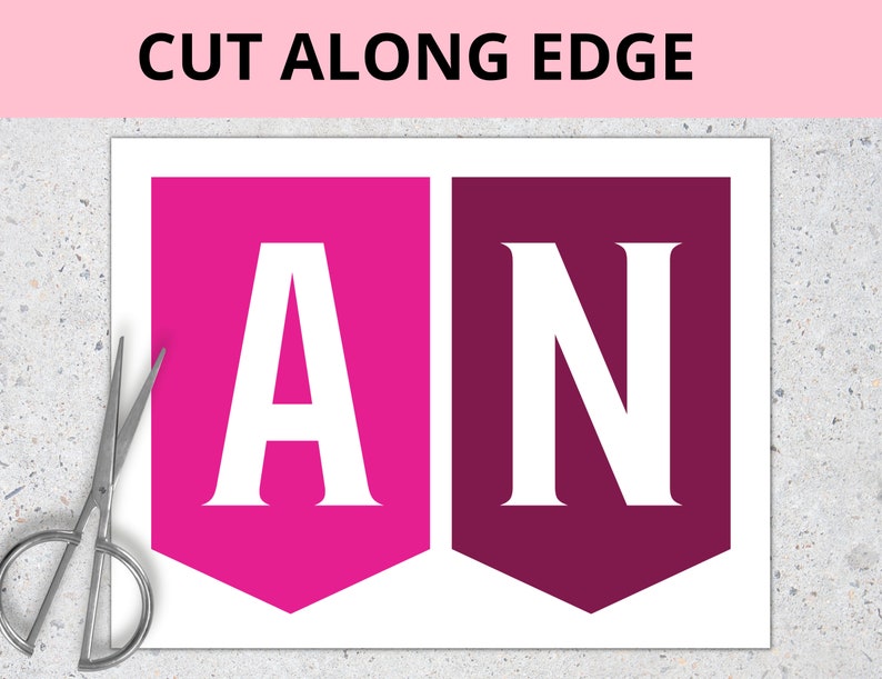 CUSTOM PRINTABLE Name Banner Personalized Pink Name Banner - Etsy