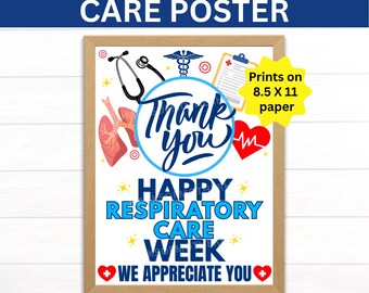 Plakat do druku z okazji Tygodnia Terapii Oddechowej, prezent dla terapeuty oddechowego, podziękowania dla terapeuty oddechowego, Tydzień Terapii Oddechowej, student RT