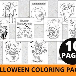Pagine da colorare di Halloween stampabili, libro di attività di Halloween, fogli da colorare di Halloween, libro di attività di Halloween per bambini, foglio da colorare per bambini