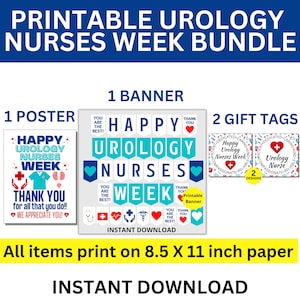 Urology Nurses Week Printable Bundle, Urology RN Week Gift, Nurse Appreciation, Urology Nurse, Uro Nurse, Medical Appreciation Week, Urology