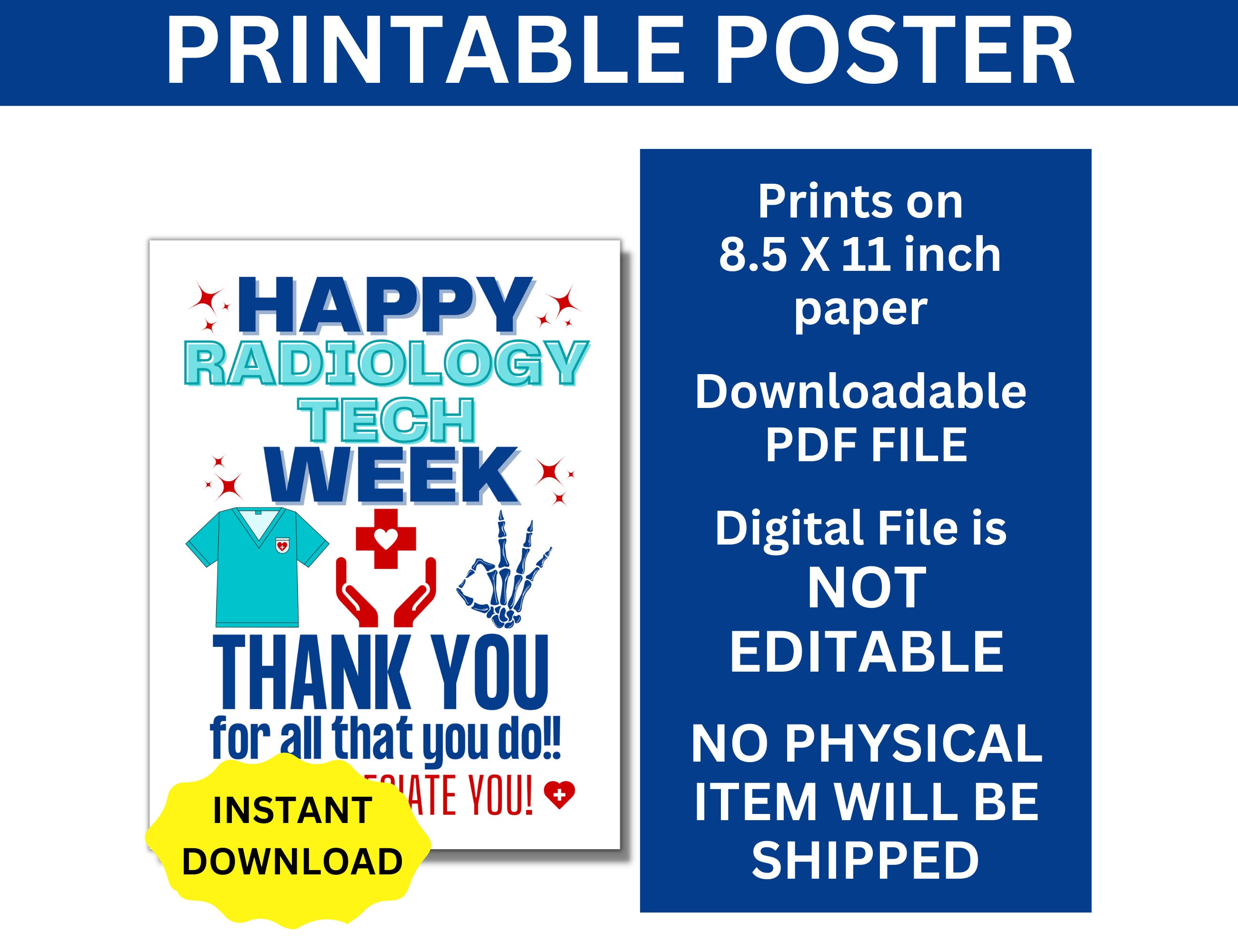 Tech Week Printable Labels Rad Tech Week Printable Bundle, Radiologic Tech Week, Rad Tech ...