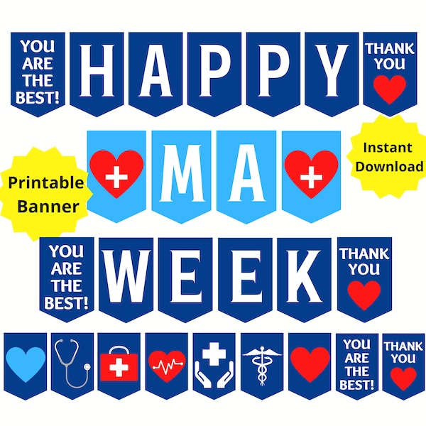 Medical Assistant Week Printable Banner, Happy MA Week, Medical Assistant Appreciation Week, Medical MA Gift, Medical Assistant Recognition