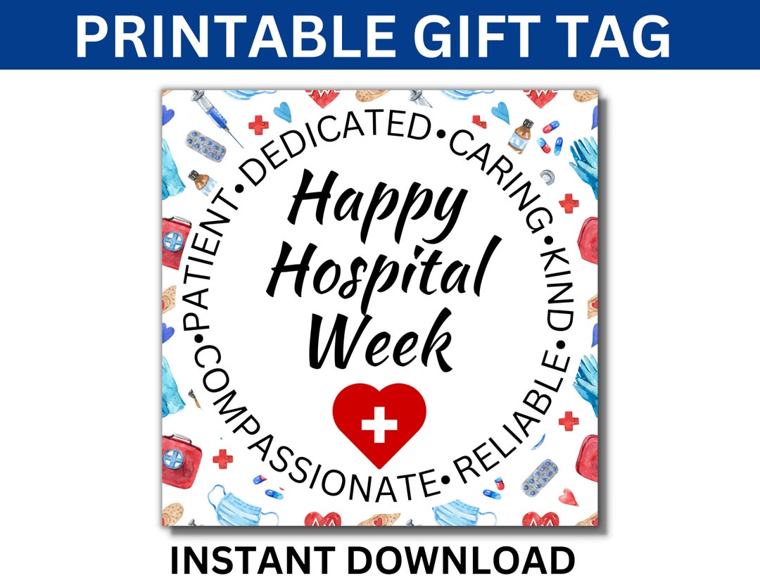 Hospital Week Printable Gift Tags, Hospital Week Gift, Hospital