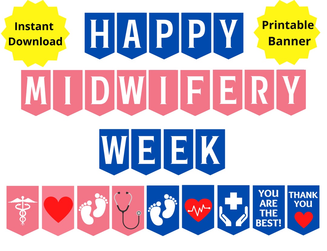 Midwifery Week Printable Banner Happy Midwife Week Sign