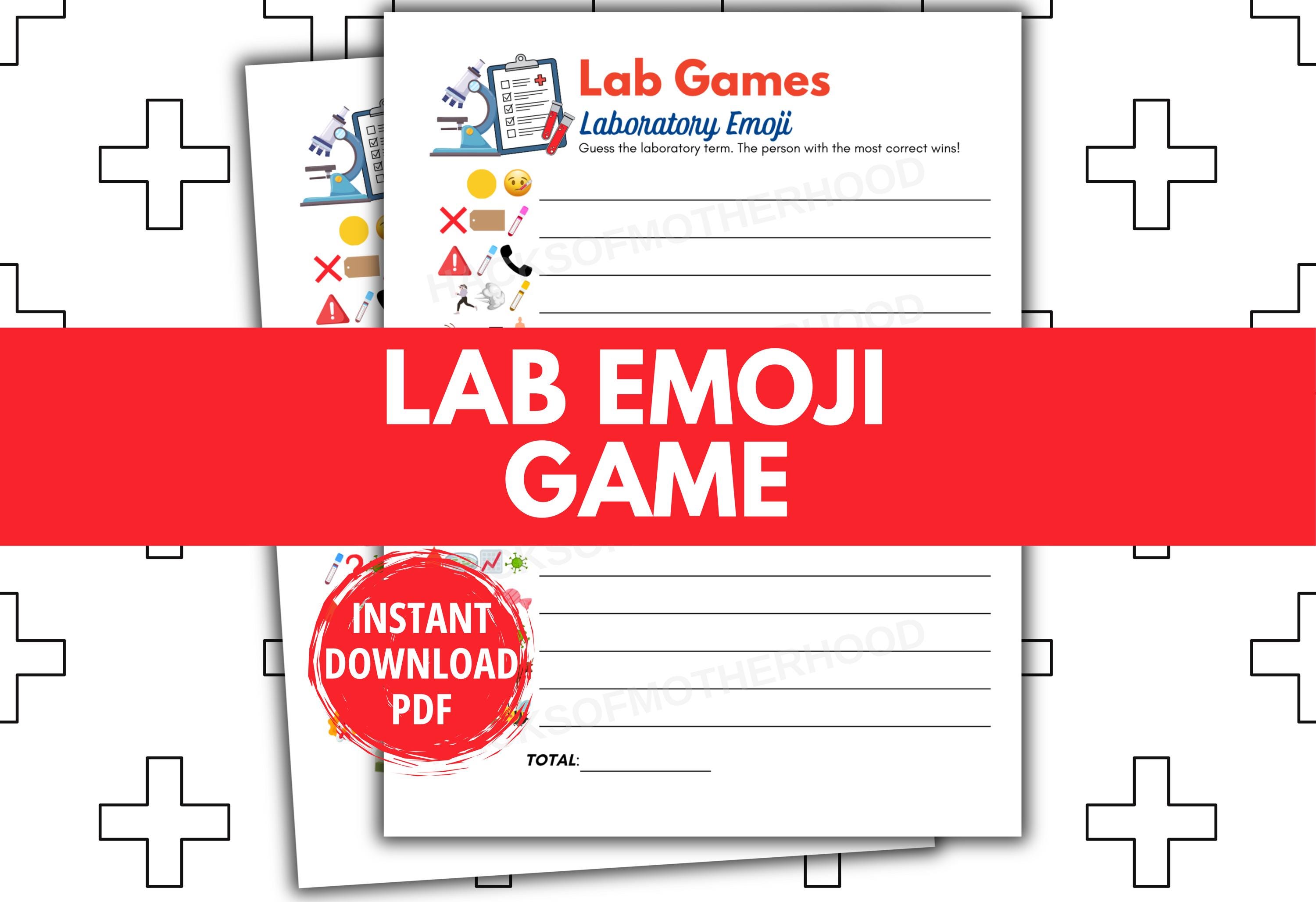Lab Week Games Printable Lab Games Emoji Game Lab Week Activity Medical ...