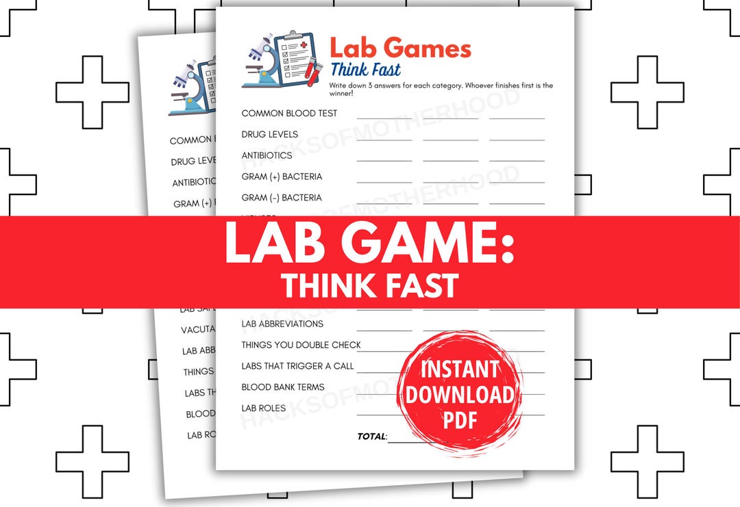 Lab Week Games Printable Lab Games Think Fast Lab Games Lab Week ...