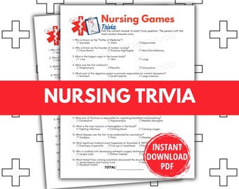 Nursing Games Nurse Trivia Game Nurse Game Medical trivia game Nurse appreciation Nurse Graduation Nursing student Nurses Week Nurse party