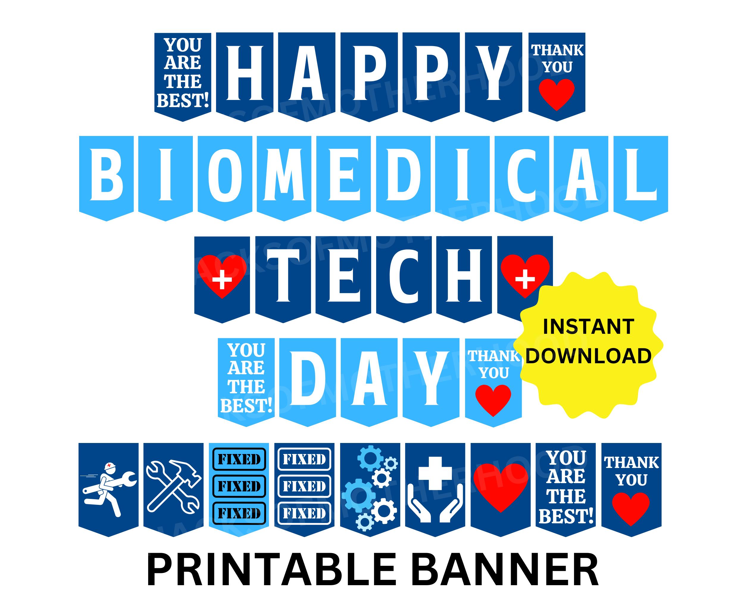 Biomedical Tech Day Printable Banner Happy Biomedical Technician Day ...