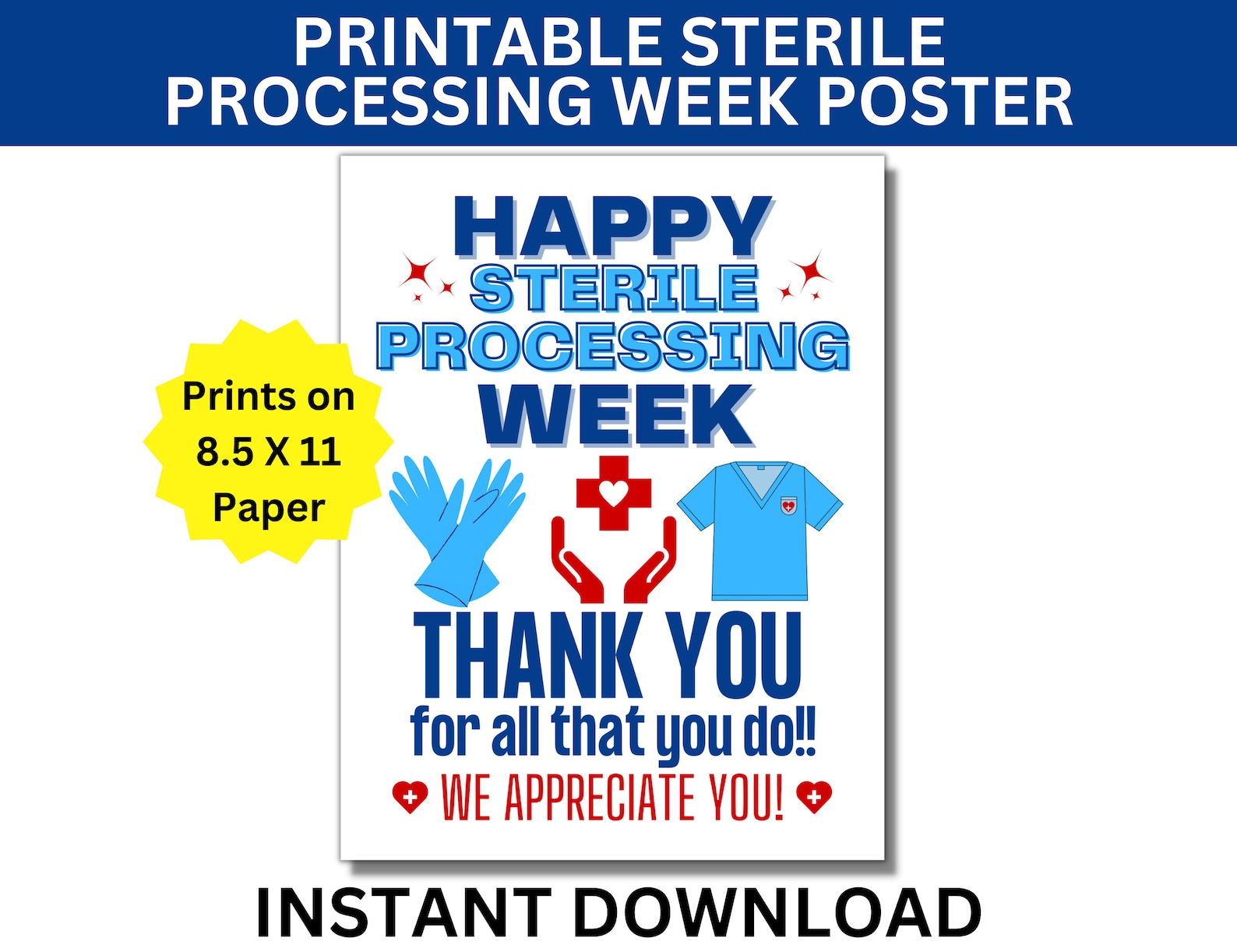 Instrument Processing Week Sterile Processing Week Printable Poster, SPD Week, Central Service ...
