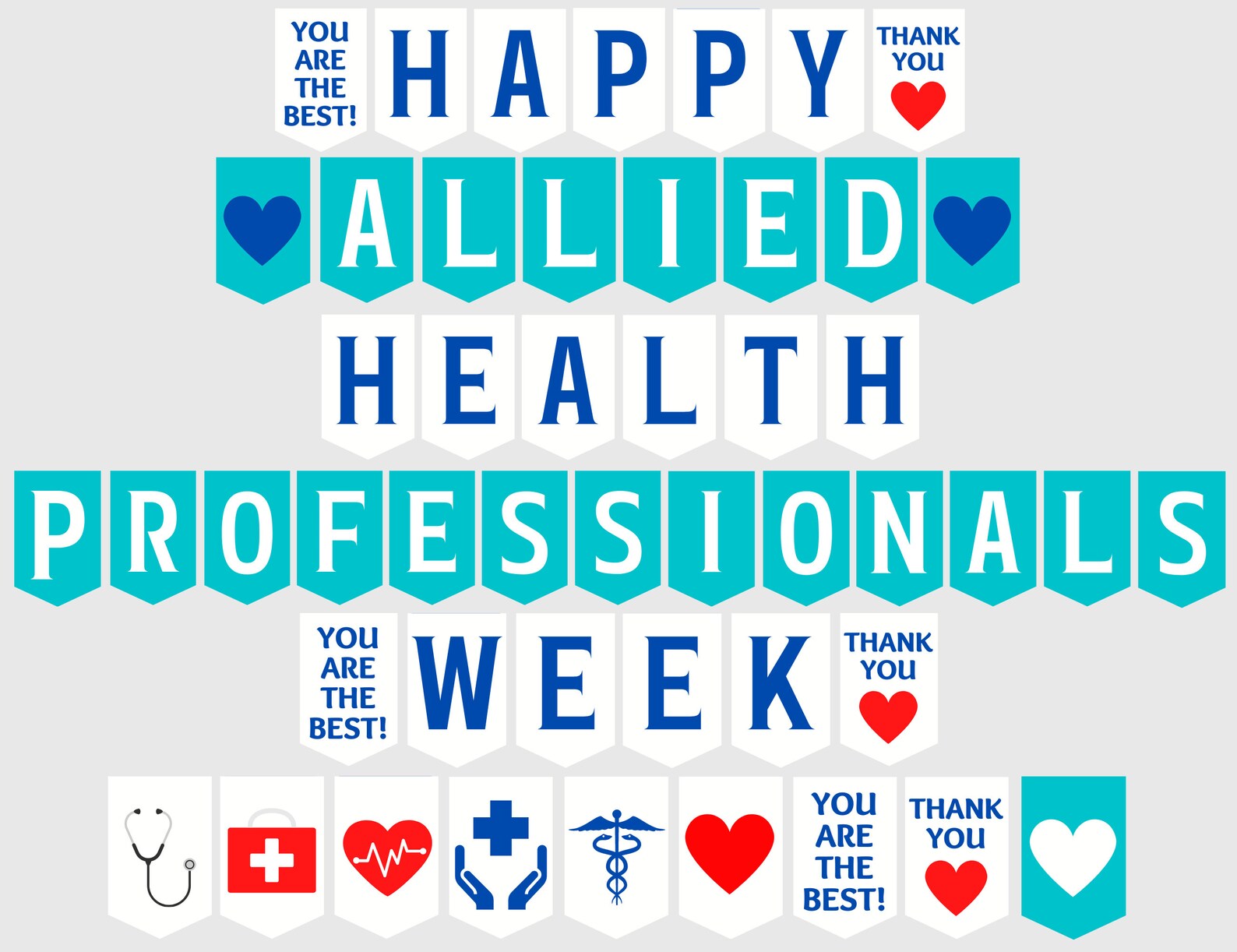 Allied Health Professionals Week Printable Sign Allied Health Etsy