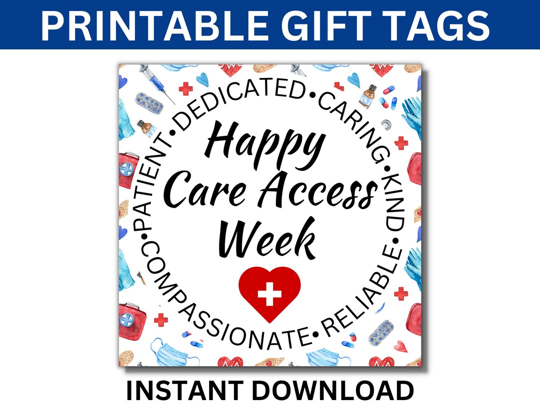 Care Access Professionals Week Printable Gift Tags, Care Access Week