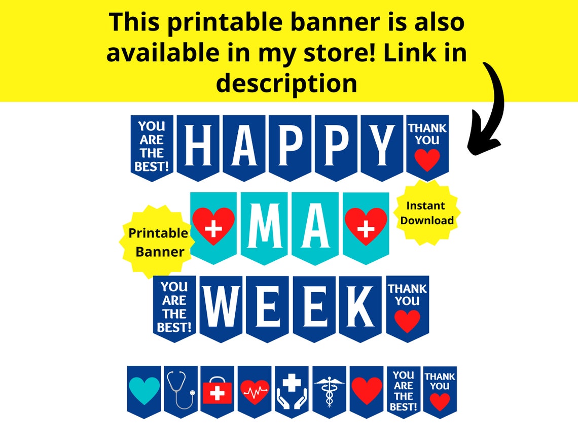 Medical Assistant Week Printable Poster, Happy MA Week Sign, Medical ...
