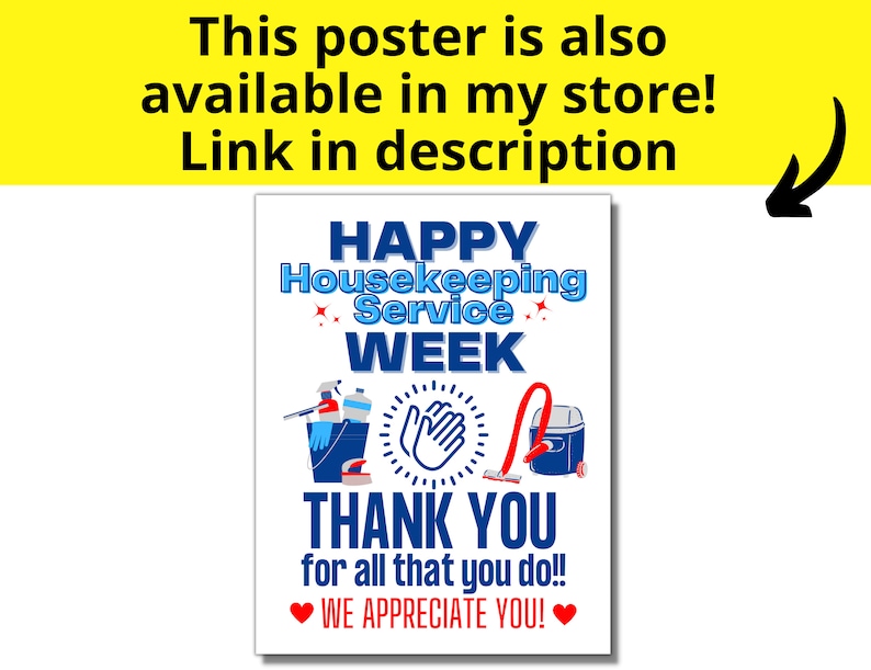 Housekeeping Service Week Printable Banner, Housekeeper Week Sign ...