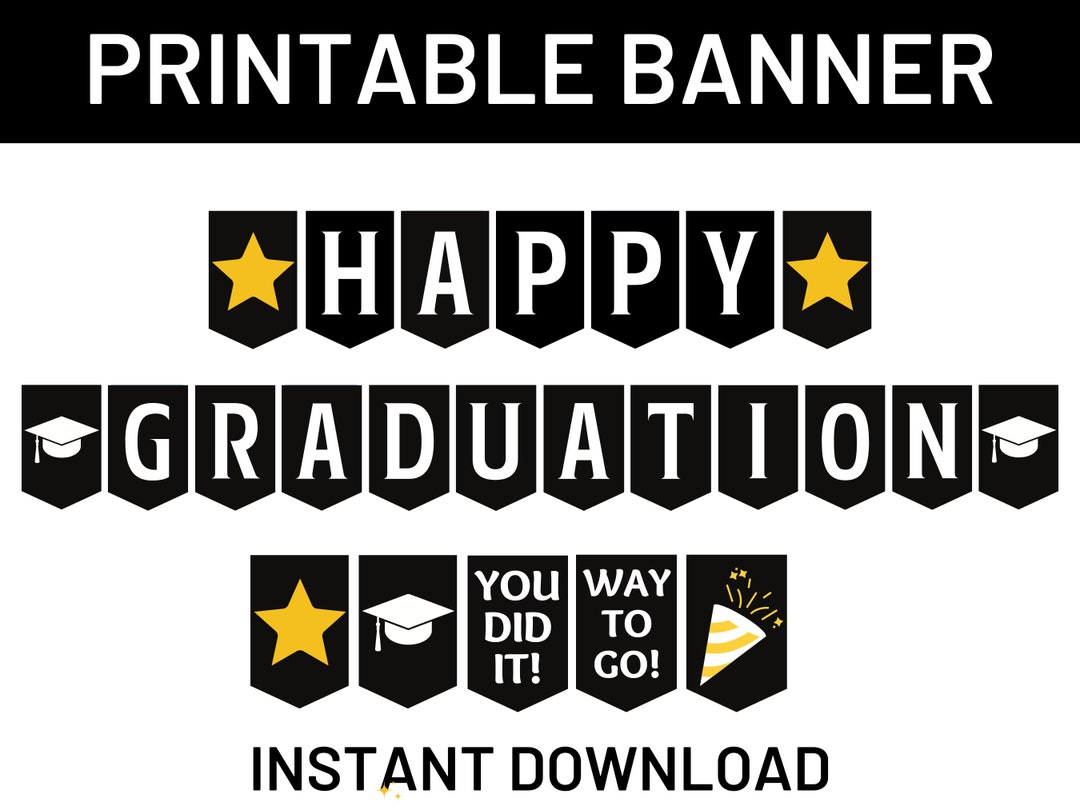 Happy Graduation Printable Banner, Happy Graduation Sign, Graduation