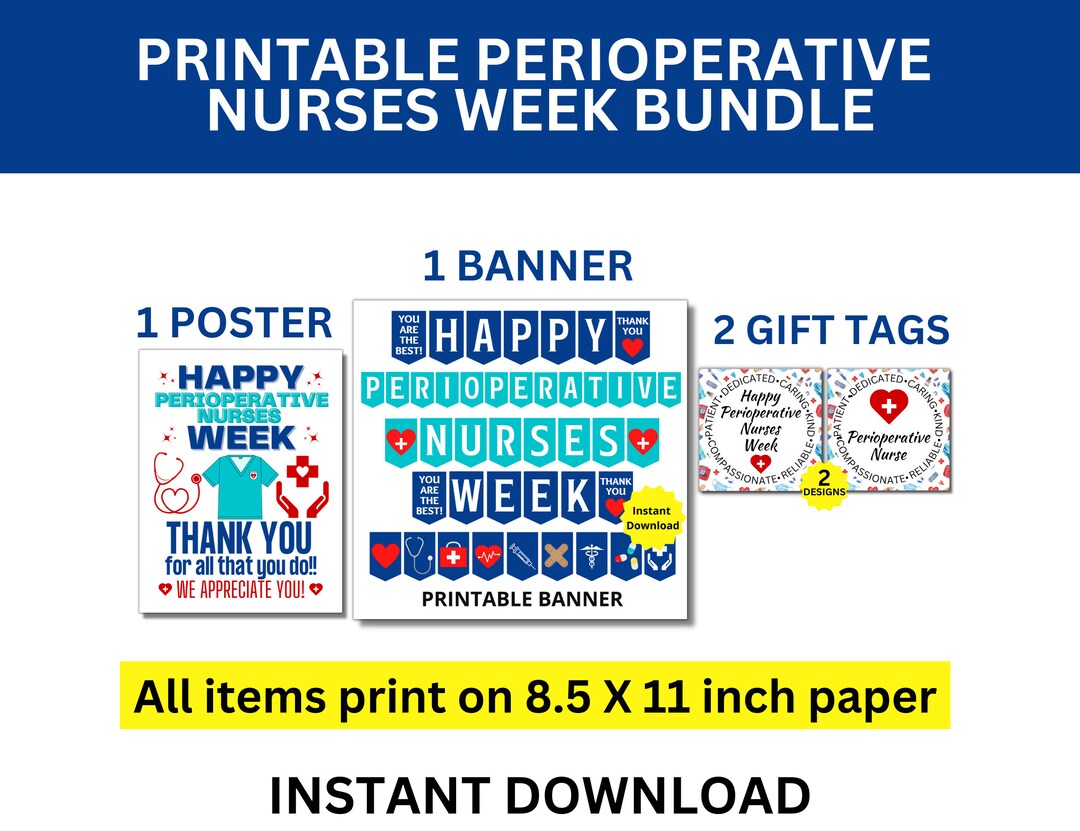 Perioperative Nurses Week Printable Bundle, Perioperative Nurse Week