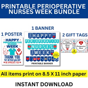 Perioperative Nurses Week Printable Bundle, Perioperative Nurse Week Gift, Perioperative Nurse Appreciation Week, Periop RN Week, Nurses
