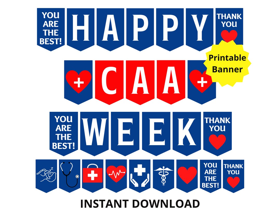 Certified Anesthesiologist Assistant Week Printable Banner, Happy CAA Week, Anesthesiologist