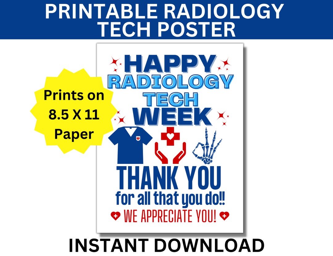 Rad Tech Week Printable Poster Radiologic Tech Week Sign Rad Etsy