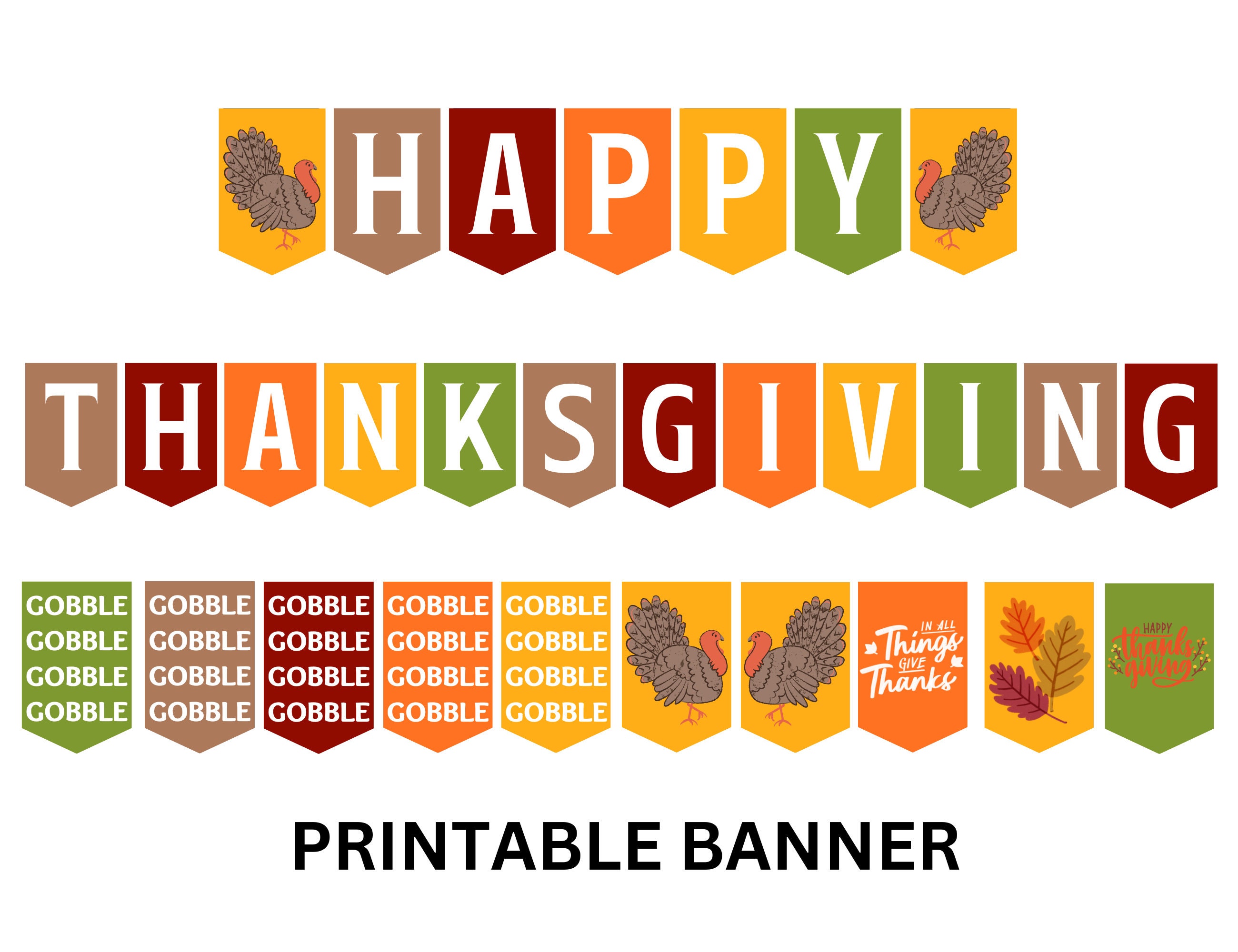 thanksgiving printable banner, happy thanksgiving printable sign