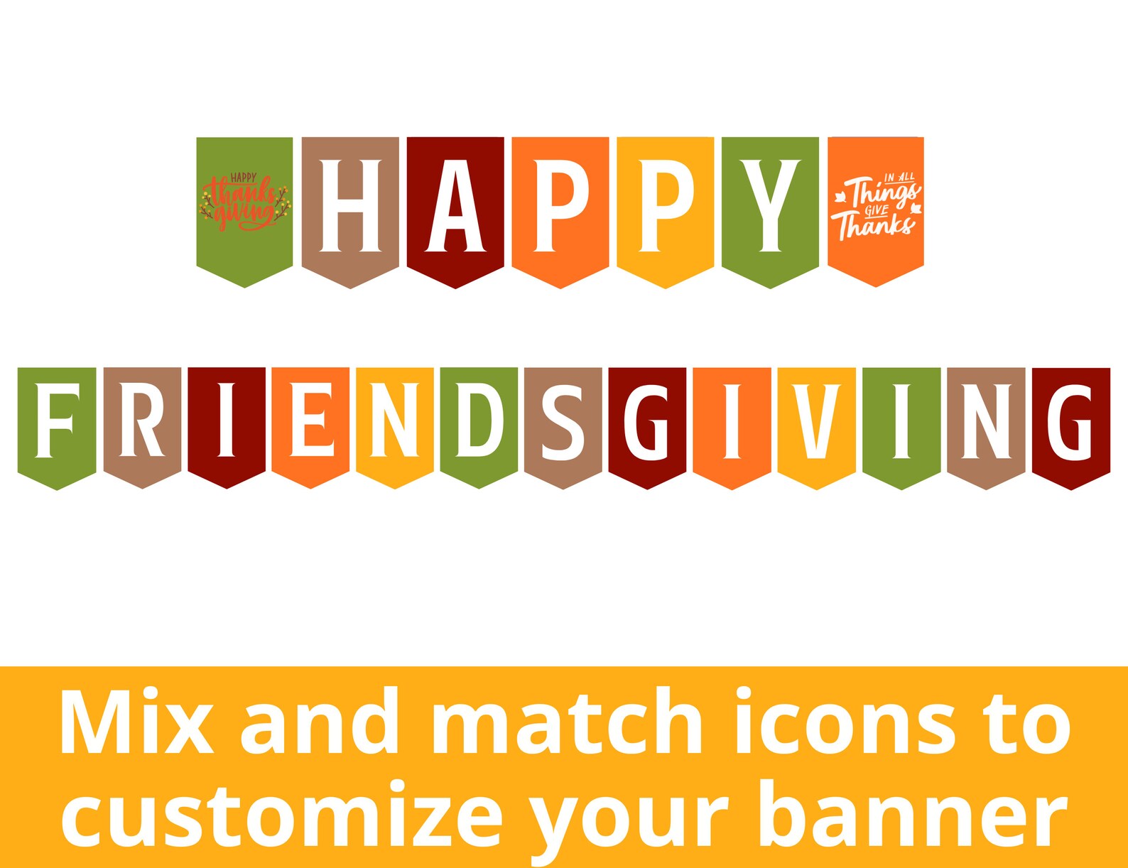 Friendsgiving Printable Banner Happy Thanksgiving Printable - Etsy