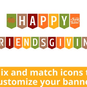 Friendsgiving Printable Banner, Happy Thanksgiving Printable Sign ...