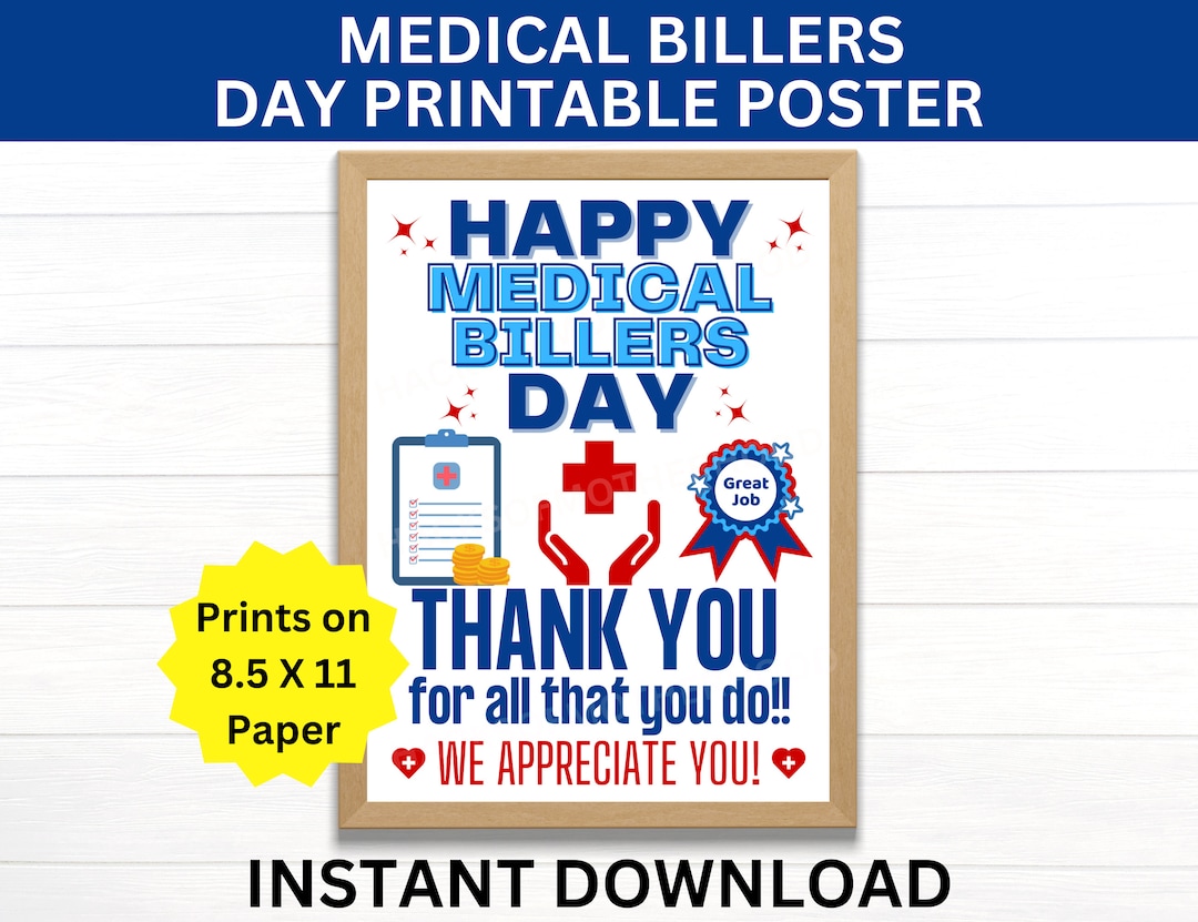 Medical Billers Day Printable Poster, National Medical Billers Day Sign