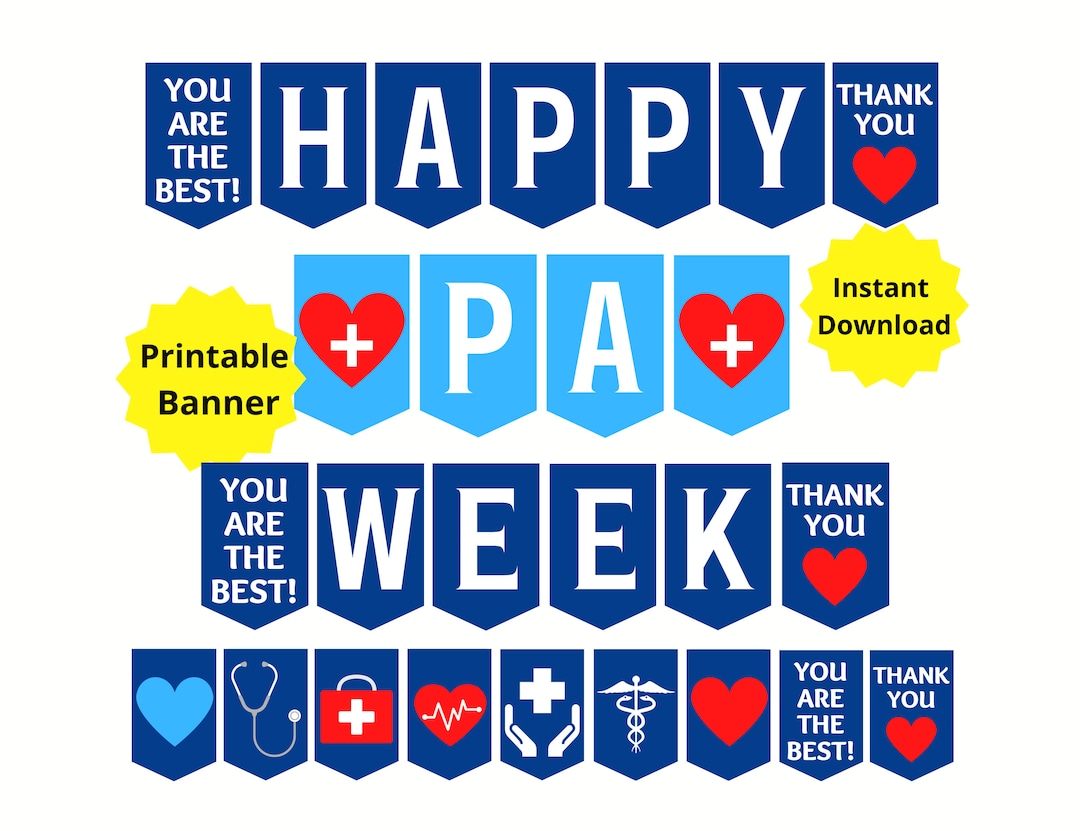 Physician Associate Physician Assistant Week Printable Banner, PA Week ...