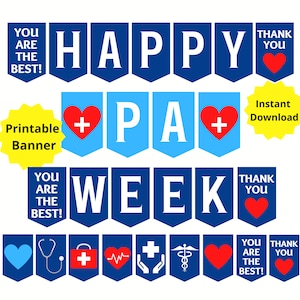 Physician Associate Physician Assistant Week Printable Banner, PA Week, Physician Assistant Appreciation Week, PA Gift, PA Recognition