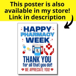 Pharmacy Week Printable Gift Tags, Happy Pharmacy Week Gift, Pharmacist ...