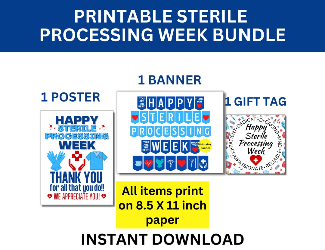Sterile Processing Week Printable Bundle, SPD Week, Central Service