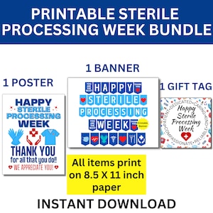 Sterile Processing Week Printable Bundle, SPD Week, Central Service Week, Sterile Processing Week Gift, Sterile Processing Appreciation, SPD